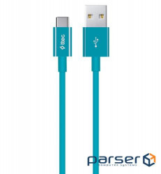 Cable Ttec (2DK12TZ) USB - Type-C 1.2m , Turquoise