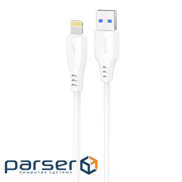 Кабель Proove Simple Silicone USB to Lightning 2.4A (1m) white (CCSS12001102)