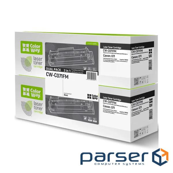 Картридж Canon 071, Black, MF272/MF275, LBP122, 1200 стор, ColorWay, Dual Pack (CW-C071FM)