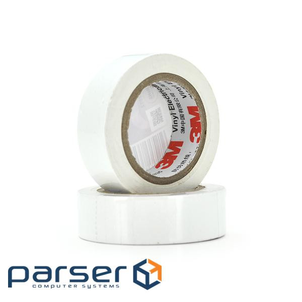 Ізолента 3M 0,13 мм * 18 мм * 10 м (біла), діапазон робочих температур: від (3M / 0,13 / 18 / 10-WT) (3M / 0,13 / 18 / 10-WT)