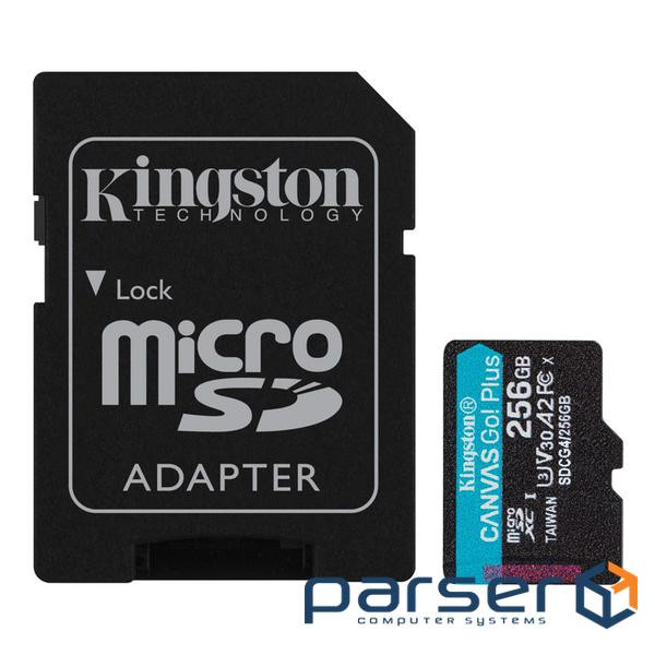 Карта пам"яті Kingston 256GB microSDXC сlass 10 UHS-I U3 V30 A2 Canvas Go Plus G4 (SDCG4/256GB)