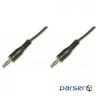 Кабель мультимедійний Jack 3.5mm M/Jack 3.5mm M 1.5m Digitus (AK-510100-015-S)