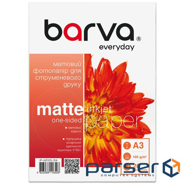 Фотопапір Barva A3 Everyday Matte 105г, 20л (IP-AE105-314)