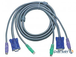 3.0 m. Cable / cord for PS / 2 KVM (PC: 1 x Male HDB-15 + 2 x Male Mini-DIN-6, KVM: 1 x (2L-1003P / C)