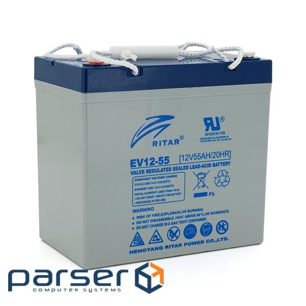Тяговий акумулятор RITAR EV12-55,12V 55Ah, M5 (229 х 138 х 211(216)), Q1