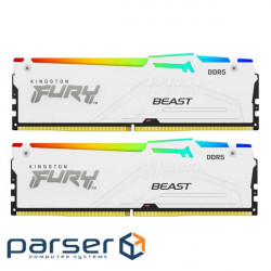 Оперативна пам'ять Kingston FURY Beast White RGB 64GB 6000MT/s DDR5 (Kit of 2) (KF560C36BWEAK2-64)