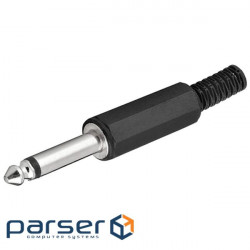 Штекер FreeEnd-Jack 6.3mm,/M конектор Mono Plastic CablePr,чорний (75.01.1022-1)