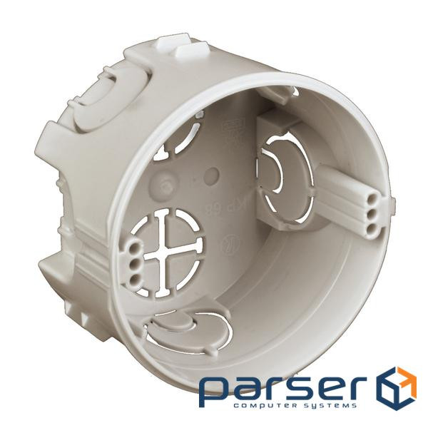 Socket outlet in solid walls, interconnected, PVC, gray, &Oslash, 74x43mm (KP 68_KA)