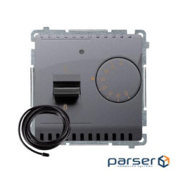 Регулятор температури Basic з зовнішнім датчиком у комплекті, 16A 230V, сталь inox (BMRT10ZS.02/21)
