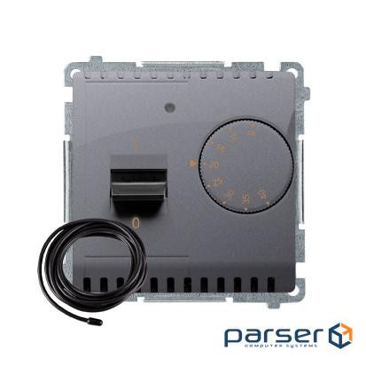Регулятор температури Basic з зовнішнім датчиком у комплекті, 16A 230V, сталь inox (BMRT10ZS.02/21)
