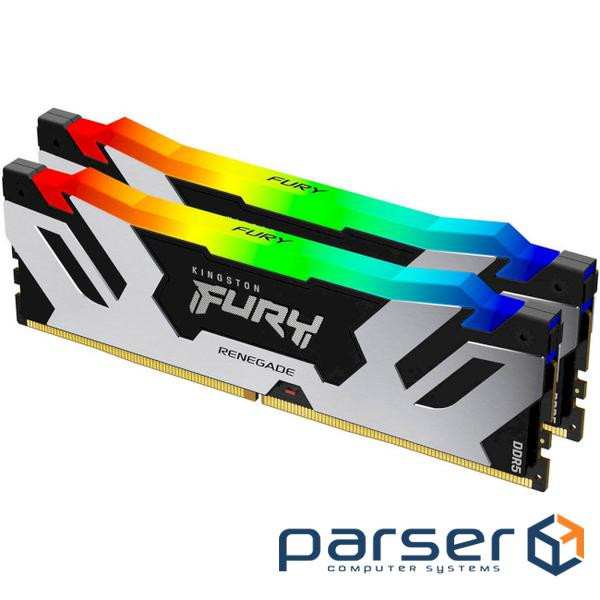 Модуль пам'яті KINGSTON FURY Renegade RGB Black/Silver DDR5 6000MHz 96GB Kit 2x48GB (KF560C32RSAK2-96