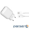 Зарядний пристрій XO L78 (2USBх2.4A) White (L78-L-WH) + кабель Lightning