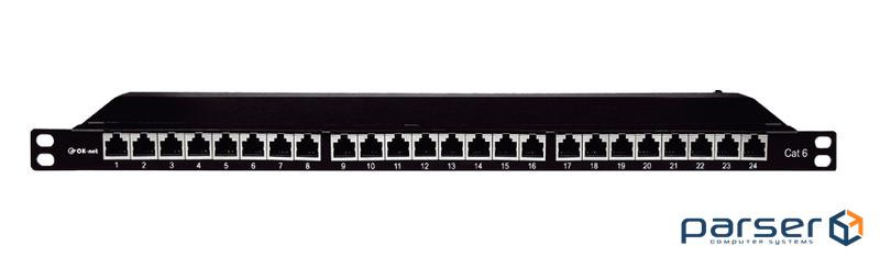 Патч-панель OK-net 24 порти Кат.6 FTP (OK-PP201-6S24)