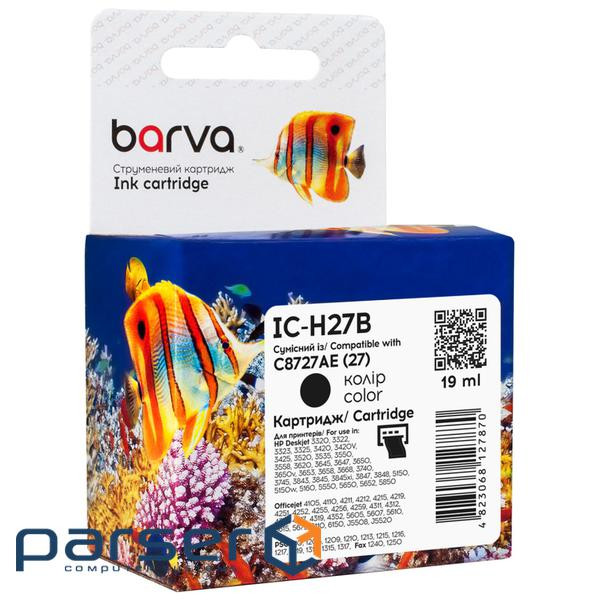 Картридж Barva HP 27 black/C8727AE, 19 мл (IC-H27B)