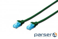 Patch cord Digitus UTP, CAT 5e, 5м, AWG 26/ 7, CCA, PVC, зеленый (DK-1512-050/G)
