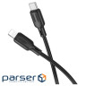 Дата кабель USB-C to Lightning 1.0m silicone BX113 Lenny black BOROFONE (6941991115370)
