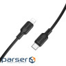 Дата кабель USB-C to Lightning 1.0m silicone BX113 Lenny black BOROFONE (6941991115370)