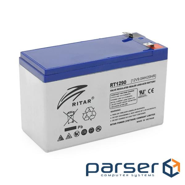 Акумуляторна батарея AGM RITAR RT1290, Gray Case, 12V 9.0Ah ( 151 х 65 х 94 (100) ) Q12 (RT1290 Q12)
