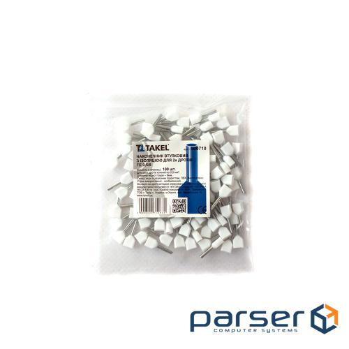 Втулковий наконечник з ізоляцією для двох дротів TE 0.5/8 100шт білий (087548)