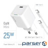 Зарядний пристрій ColorWay GaN Mini 25W PD Port PPS USB-C white cable Type-C (CW-CHS052PDC-WT)
