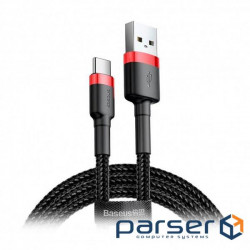 Date cable USB 2.0 AM to Type-C 1.0m Cafule 3A red+black Baseus (CATKLF-B91)