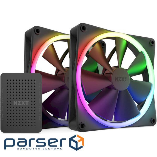 Комплект вентиляторів NZXT F140 RGB Black 2-Pack (RF-R14DF-B1)