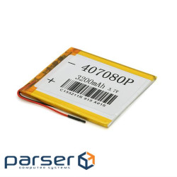 Літій-полімерний акумулятор 4*70*80mm (Li-ion 3.7В 3200мА&middot,год) (407080) ) (407080)
