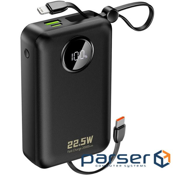 УМБ Dudao 20000mAh K14+ 22,5W PD,QC USB-A,USB-C In/Out,with built-in USB-C/Lightning (6977196680016)