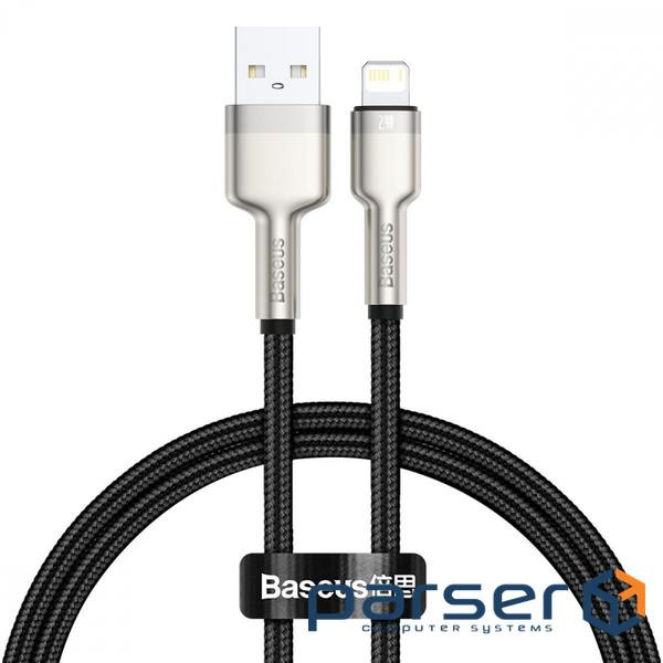 Кабель BASEUS Cafule Metal Data Cable USB for Lightning 0.25м Black (CALJK-01)