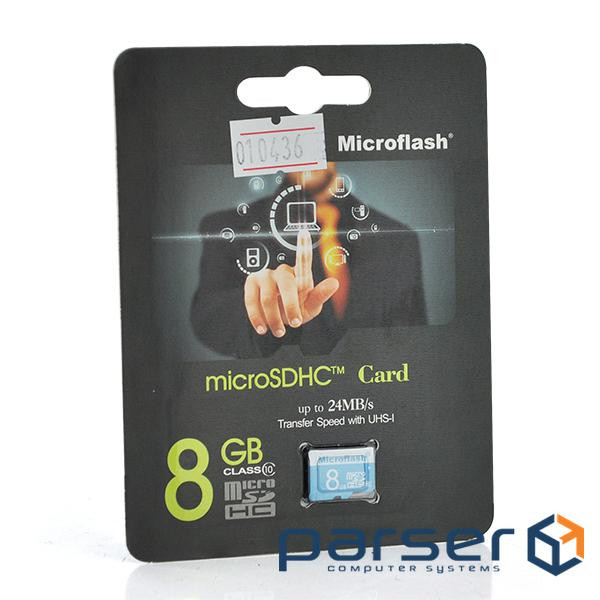 Карта пам&apos,яті Microflash Micro SD швидкість передачі даних 28MB / s, class10, 8G (10436)