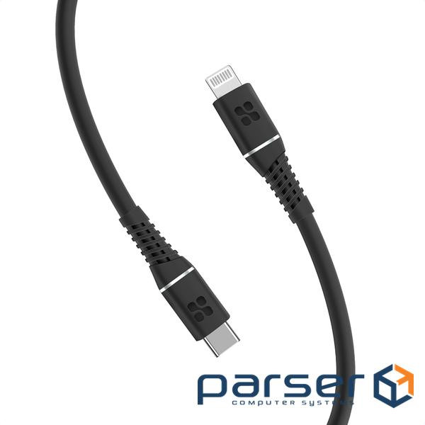 Кабель Promate USB Type-C - Lightning (M/M), 2.2 A, 20 W, 1.2 м , PowerLine-C (powerline-ci120.black)