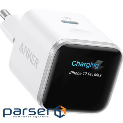 мережева зарядка ANKER Nano Charger - 45W USB-C Smart Display (Білий) (A121DG21)