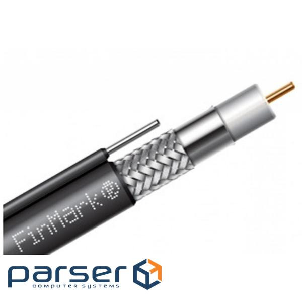 Кабель телевізійний FinMark RG-660, CU, + steel wire, 305м , black (F660BVMcu_305_black)