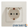 Розетка Schneider Electric ASFORA з кришкою, крем (EPH3100123)