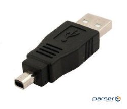 Device adapter Roline (Swiss) USB2.0 A->mini 4p M/ M, Mitsumi (12.03.2990-50)