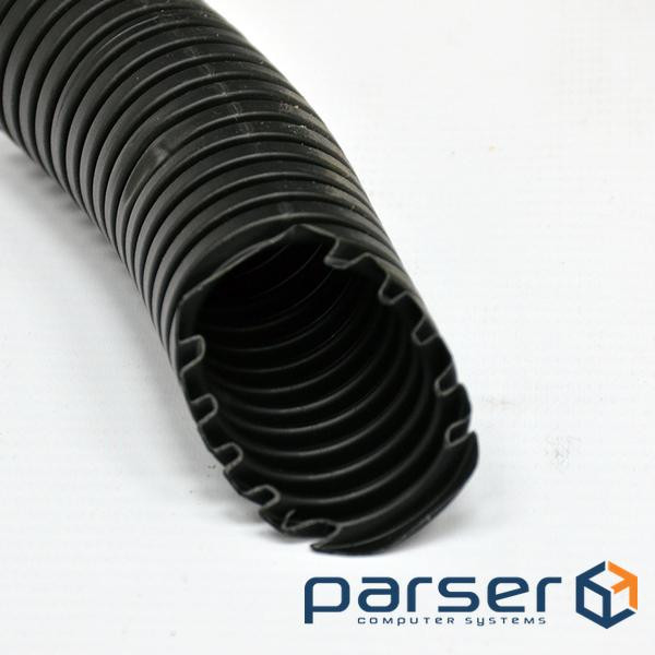 Гофро-труба D32 мм, PVC внутр./зовнішня з протяжкою, УФ стійка, 50 м, чорна, KOPOS (1432_F50D)