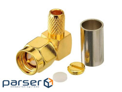 Роз&apos,єм кутовий SMA Male під обтиск на кабель RG58 / RG142 / RG223 / LMR195 / LMR200 / (YT42262)