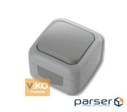 Вимикач одинарний ViKO Palmiye зовнішнього монтажу, вологозахищений IP54, AC:110-250 (YT42492 White)