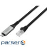 Дата кабель USB-C to RJ45 Ethernet 2.0m CAT6A S/FTP 1Gbps LSZH Digitus (AK-300601-020-S)