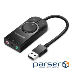Зовнішня звукова карта UGREEN CM129 USB External Stereo Sound Adapter Black (40964)