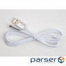 Дата кабель USB 2.0 AM to Micro 5P 1m LED silver Vinga (VCPDCMLED1S)