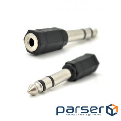 Converter Jack 6.3 (male) / Jack 3.5 (female) Stereo, Black, plastic ,Q100 (YT-C-6.3(M)/3.5(F)-B)