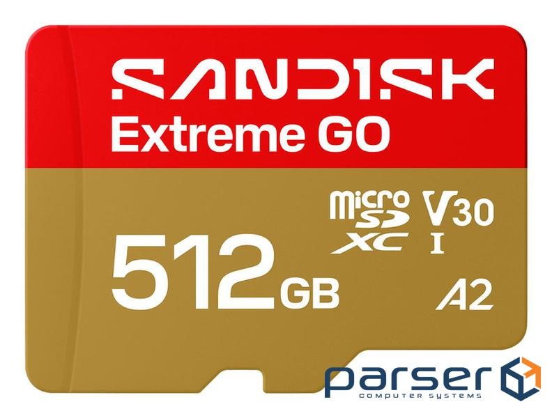 Карта пам"яті SANDISK Extreme GO SDXC 512GB UHS-I V30 A2 (SDSQXGN-512G-GN6MN)