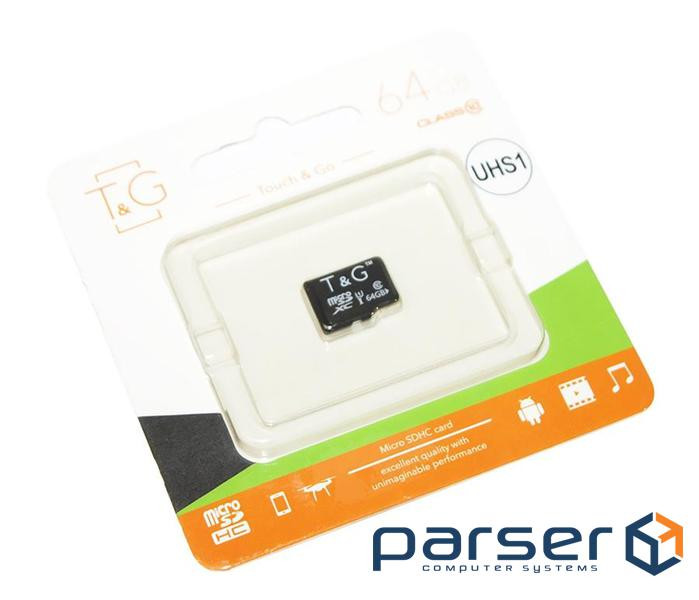 Карта пам'яті microSDXC, 64Gb, Class10 UHS-I, T&G, без адаптера (TG-64GBSDCL10-00)