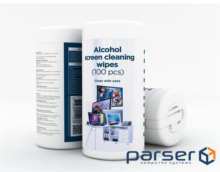 Серветки Gembird Alcohol screen cleaning wipes, 100 pcs (CK-AWW100-01)