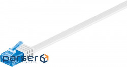 Патч-корд неекранований RJ45 UTP6a 2.0m,patch AWG30 Flat OD=1.5x6.0mm Cu,білий (75.09.6325-10) (75.09.6325-10)