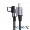 Data cable USB Type-C to Type-C 1.0m US255 Angled 3A (Gray\Black) Ugreen (50123) (50123 1m )