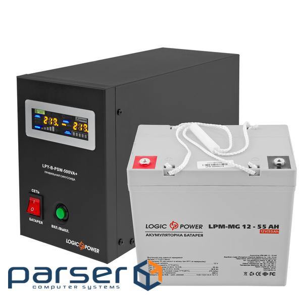 Комплект резервного живлення для котла LogicPower ДБЖ B500 + мультигелева батарея 720W (14017)