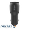 Зарядний пристрій Belkin Car Charger (24W) Dual USB-A, USB-A - Lightning, 1m, black (CCD001BT1MBK)
