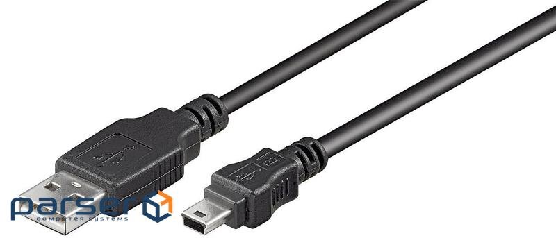 Кабель Goobay USB2.0 A-mini 5p M/M 5.0m, AWG28 2xShielded D=4.0mm Cu (75.05.0769-1)